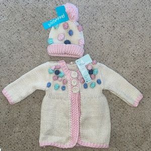 NWT Huggalugs knit weather & matching hat